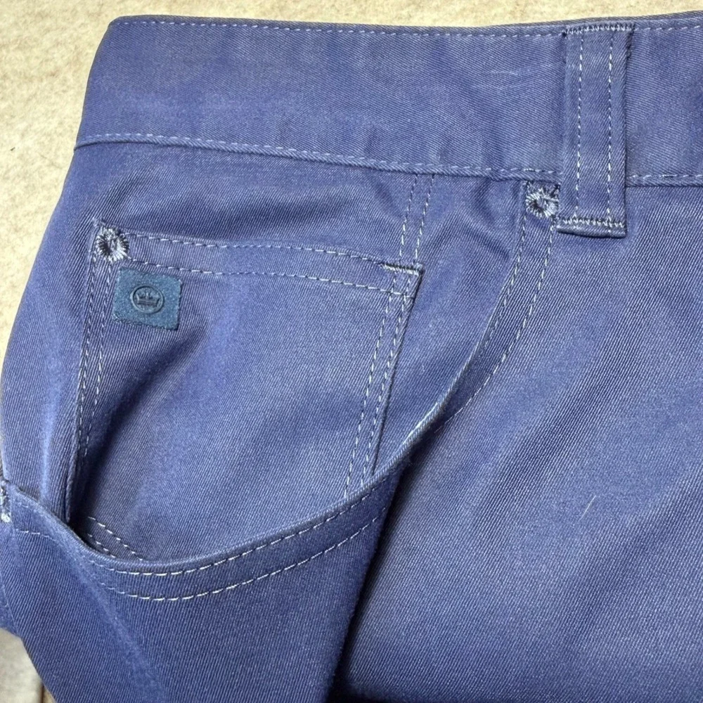 Peter Millar Men Navy Blue Performance 5-Pocket Pants 38x32 Straight Leg Preppy